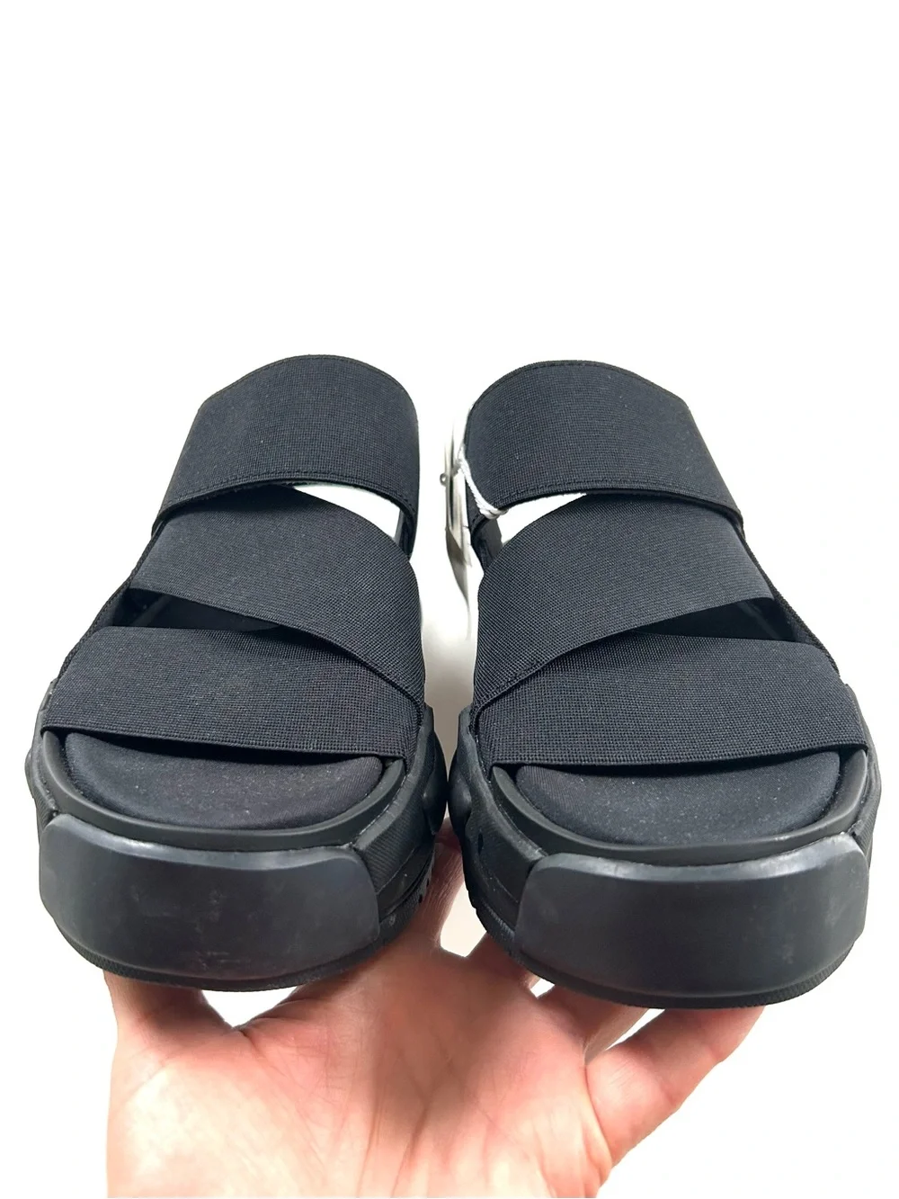 Adidas Y-3 Yamamoto Black Rivalry Chunky Platform Elastic Strap Athletic Sandals